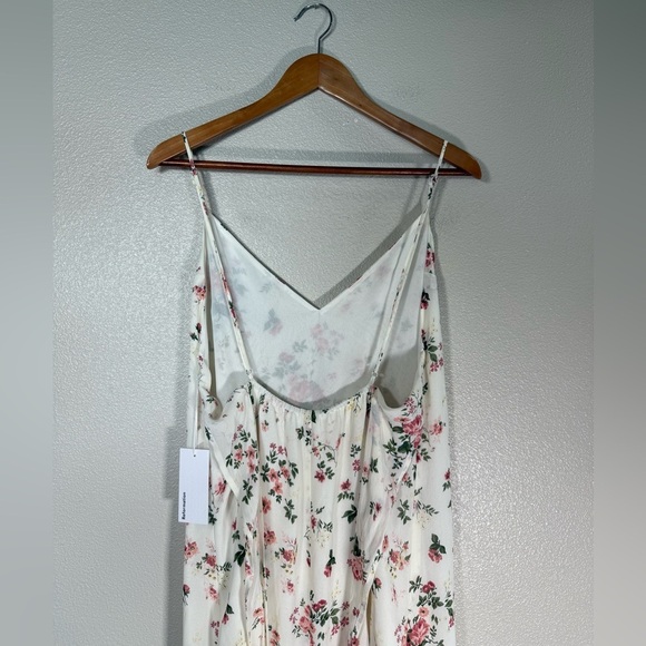 NWT Reformation Dietrich White Pink Floral Midi Dress SIZE 12 M3 - Picture 8 of 13